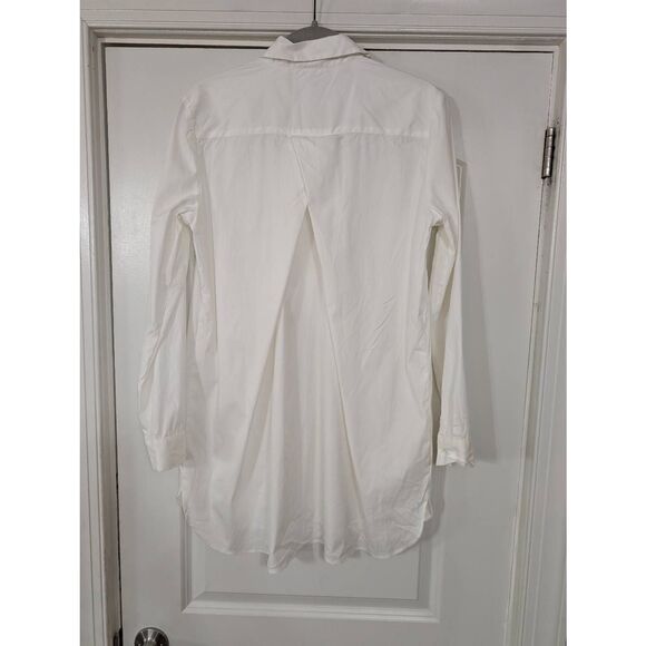 J. McLaughlin Tunic Popover Top women's medium white minimalist classic basics - Picture 5 of 5
